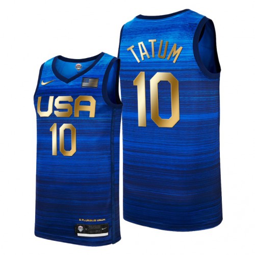 USA Dream Team #10 Jayson Tatum 2021 Tokyo Olymipcs Nike Basketball Jersey Blue Men’s