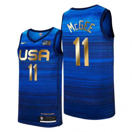 USA Dream Team #11 Javale Mcgee 2021 Tokyo Olymipcs Nike Basketball Jersey Blue Men’s