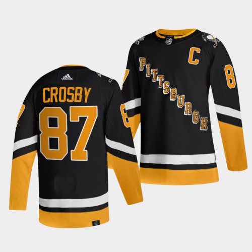 Adidas Pittsburgh Penguins #87 Sidney Crosby Men’s 2021-22 Alternate Authentic NHL Jersey – Black Men’s