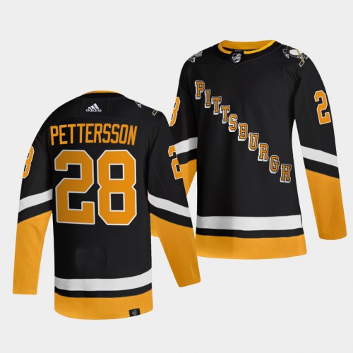 Adidas Pittsburgh Penguins #28 Marcus Pettersson Men’s 2021-22 Alternate Authentic NHL Jersey – Black Men’s