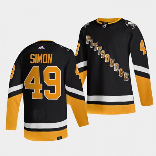 Adidas Pittsburgh Penguins #49 Dominik Simon Men’s 2021-22 Alternate Authentic NHL Jersey – Black Men’s