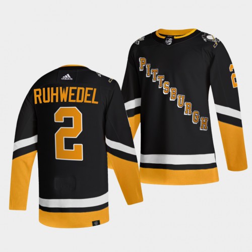Adidas Pittsburgh Penguins #2 Chad Ruhwedel Men’s 2021-22 Alternate Authentic NHL Jersey – Black Men’s