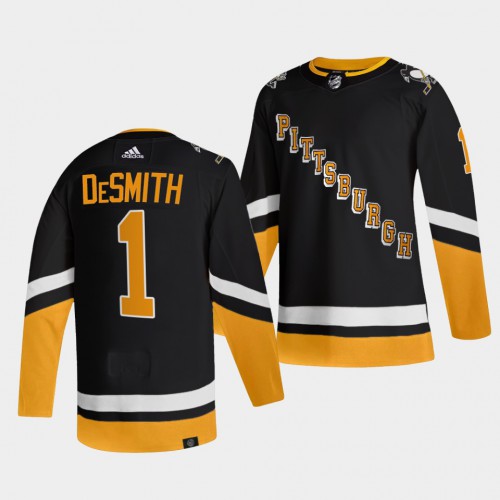 Adidas Pittsburgh Penguins #1 Casey Desmith Men’s 2021-22 Alternate Authentic NHL Jersey – Black Men’s