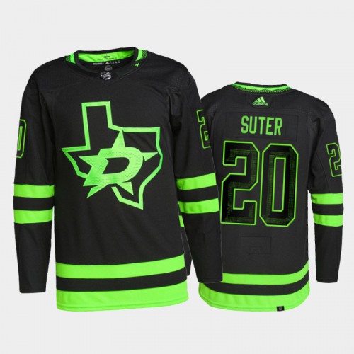 Adidas Dallas Stars #20 Ryan Suter Men’s 2021-22 Alternate Authentic NHL Jersey – Black Men’s