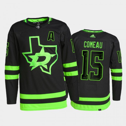 Adidas Dallas Stars #15 Blake Comeau Men’s 2021-22 Alternate Authentic NHL Jersey – Black Men’s